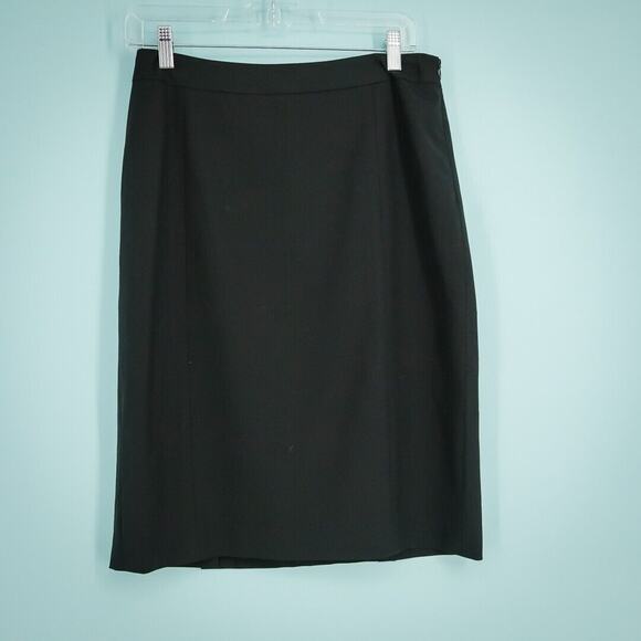 Lafayette 148 New York Dresses & Skirts - Lafayette 148 Size 8 Black Pencil Straight Side Zip Back Vent Wool Blend Skirt